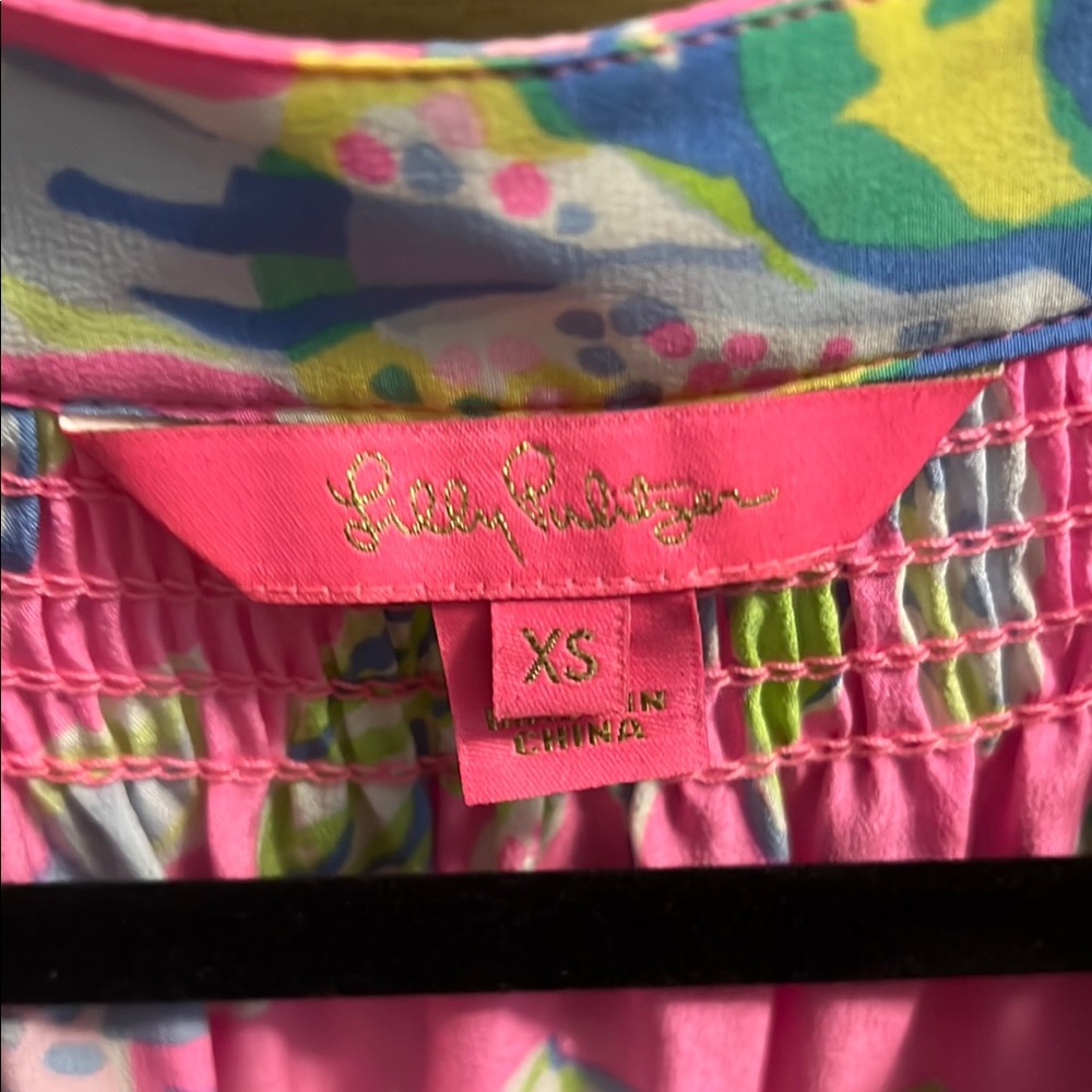 Lilly Pulitzer Pink and Green Floral Blouse - Picture 2 of 5